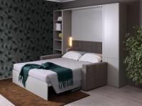 Blackjack Automatic electric retractable bed in grey 13 matte lacquer with matching melamine back panel