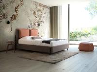 Nemi upholstered bed with two headboard cushions and storage box raised off the ground