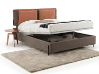 Nemi bed with built-in storage box and simple lift-up system - 25cm bed frame with tall legs