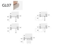 Schemes and measurements of the different feet for the bed-frame GL07 - Freeport double bed