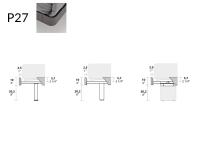 Schemes and measurements of the different feet for the bed-frame P27 - Freeport double bed