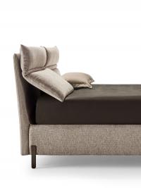 Detail of Lesley bed with reclined headboard cushion