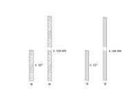 Measurements of the upholstered slats and metal inserts composing the Lounge bed headboard
