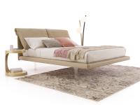 Quinn bed upholstered in Panama leather col.5426