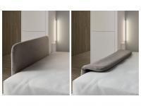 Testiera rivestita e reclinabile opzionale, disponibile sia sul modello singolo che a castello del letto a scomparsa Slot