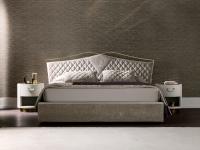 Valentino bed with velvet quilted headboard by Cantori