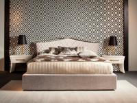Valentino bed with velvet quilted headboard by Cantori