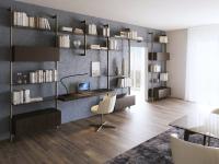 Byron bespoke bookcase with storages, customised height and width with glass shelves and desk