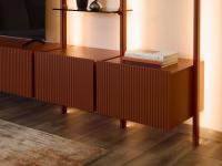 Heritage drawer units, lacquered an with slatted front, to complement the Byron bookcase