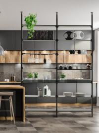 Byron modular kitchen pantry, ideal as a partition in an open space