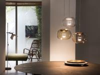 Group of La Mariée pendant lamps in clear, copper and gold