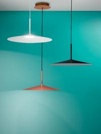 Poe large pendant lights in the three colours; white, black and copper