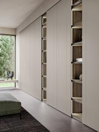 Lounge Column wall unit with shelves, customisable in width from only 48 cm (version pictured) up to 120