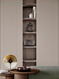 Lounge Column wall unit with shelves, available with shelves matching the structure