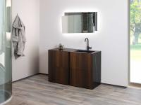 Etoile bathroom vanity with 4 big drawers cm 130,4 d.50 h.88 with wash-basin integrated into the top