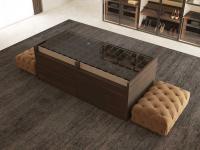 Izar Lounge island with T95 Royal melamine structure and AL22 Sahara matte lacquered drawer grid