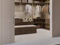 The Izar island enhances the setting inside the Venus Lounge walk-in wardrobe