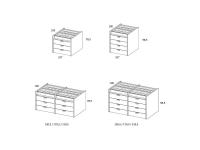 Izar island in single and double version with 3 and 4 drawers - measurements