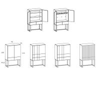 Oyster cabinet - Model and measurements with floor-standing positioning