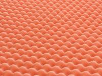 Detail of the 3 cm layer of breathable flexible foam with massaging textured surface
