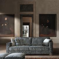Garrison by Milano Bedding sofa bed in velvet offered with curly cover