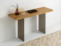 Nouvelle console table with bronzed finished glass legs