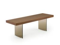 Nouvelle bench made of wood and glass