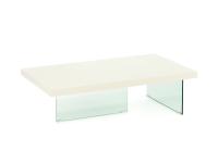 Nouvelle rectangular coffee table in matt lacquer whit perpendicular legs