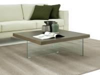 Nouvelle coffee table with perpendicular glass legs