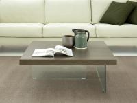 Nouvelle coffee table with clear glass legs