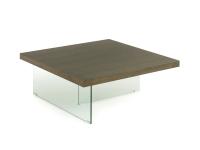 Nouvelle square coffee table with perpendicular glass legs