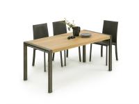 Gary metropolitan metal dining table with wooden top