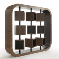 Abacus Canaletto walnut double-sided bookcase with rotating cubes