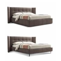 Ibis bed with buttons in two versions; with tall bed frame or bed frame with legs