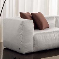 Softly fabric sofa - detail of the armrest