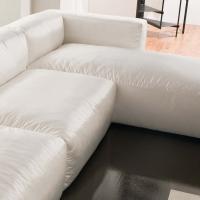 Softly fabric sofa, linear with chaise longue