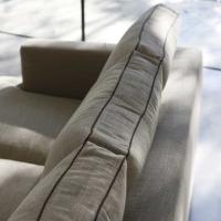 Detail of the back cushions with contrasting piping