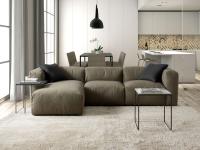Softly fabric sofa with chaise longue version