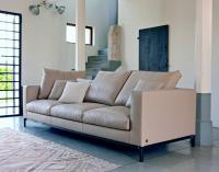Rhino slim sofa with chaise longue with seatback cushions to be set freely
