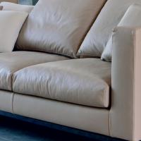 Detail of the soft seat cushions covered in leather