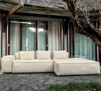Square feather sofa can be manufactured with two kinds of peninsulae