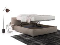 Glamis bed with upholstered feather cushions with storage box and double bed base