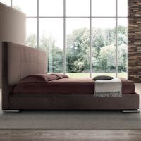 Perseo upholstered bed available with or without storage box