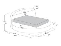 Round Satellite bed with storage box - technical scheme