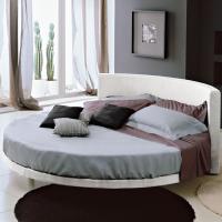 Record modern round bed with low bed frame