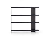 Althea bookcase with 4 black oak shelves and black painted metal structure