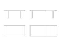 Drawings of the fixed and extending version of the Sorrel table