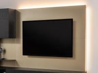 Royal wooden wall panelling for TV with LED back lighting