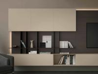 The shelves and dividers create practical open compartments and surfaces
