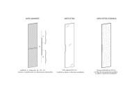 Lounge column wardrobe - Diamond-etched doors, glass and ceramic stone Laminam